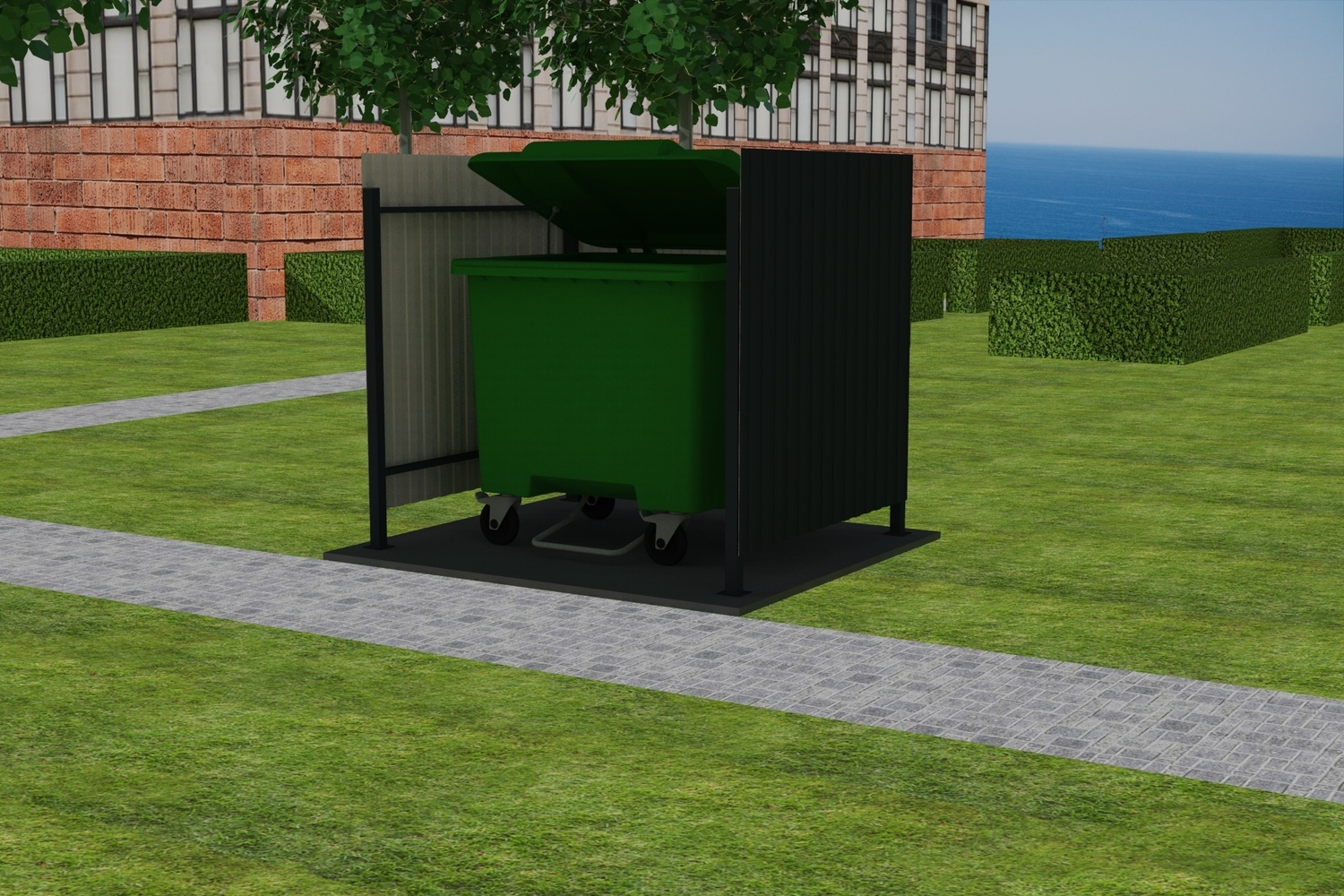 Контейнерная площадка КП-1 на 1 контейнер