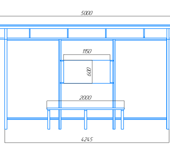 Чертеж автобусного павильона "Стандарт-3".