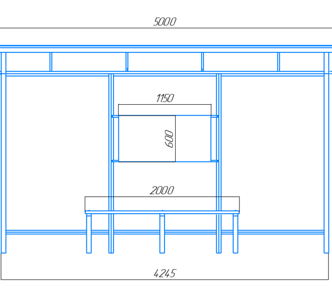 Чертёж автобусного павильона «Стандарт-П2».