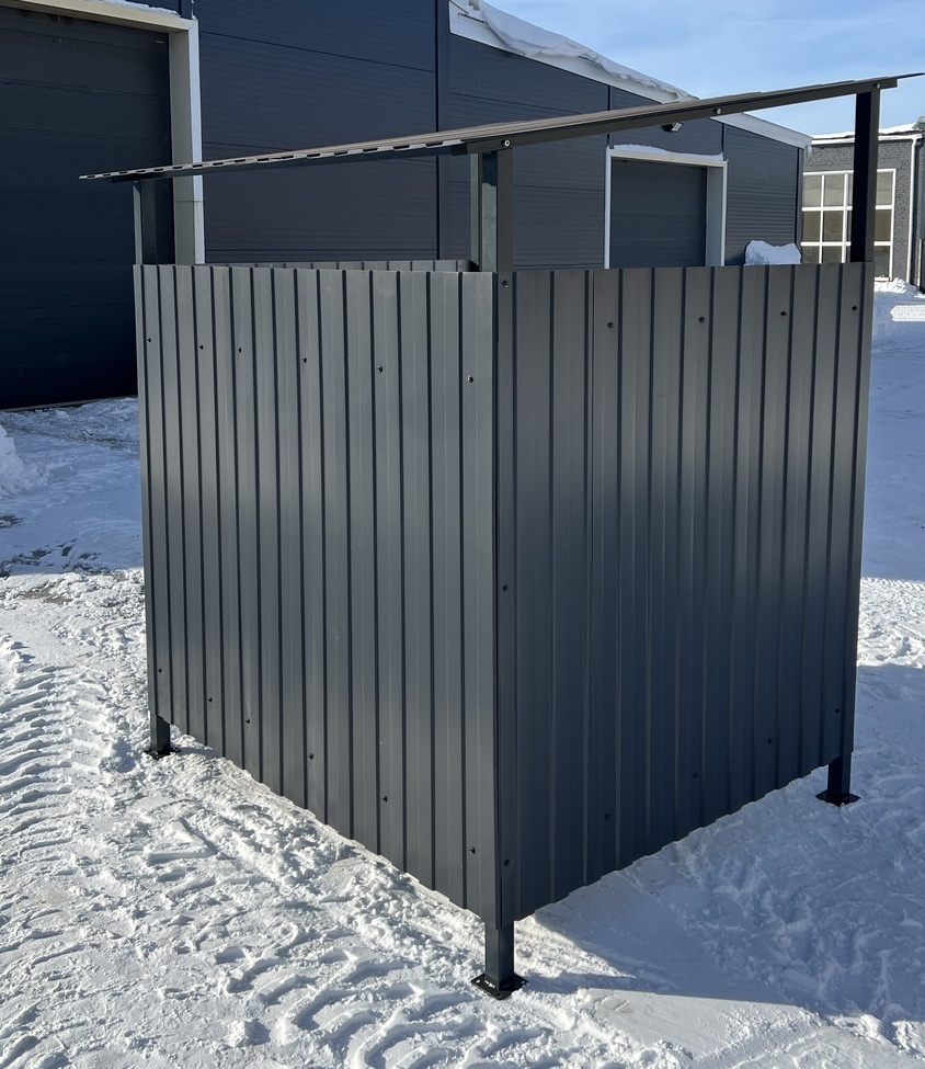 Контейнерная площадка КПК-1 на 1 контейнер с крышей