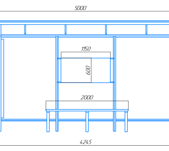 Чертеж автобусного павильона "Стандарт-Л1".