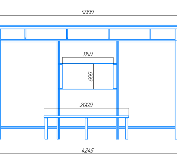 Чертёж автобусного павильона "Стандарт-П1"..
