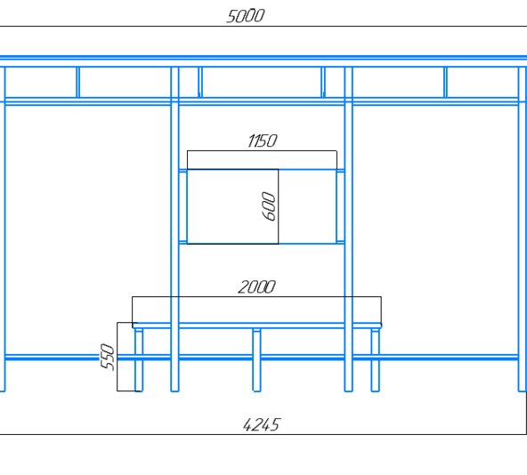 Чертеж автобусного павильона "Стандарт-5". 