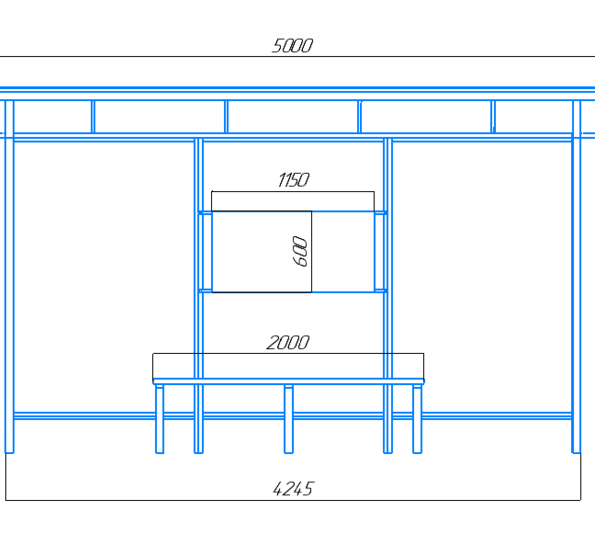Чертёж автобусного павильона «Стандарт-П3».