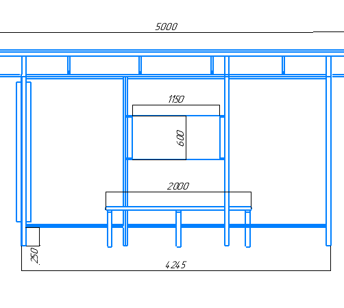 Чертеж автобусного павильона "Стандарт-Л3". 
