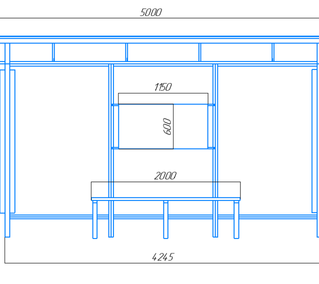 Чертеж автобусного павильона "Стандарт-Л4".