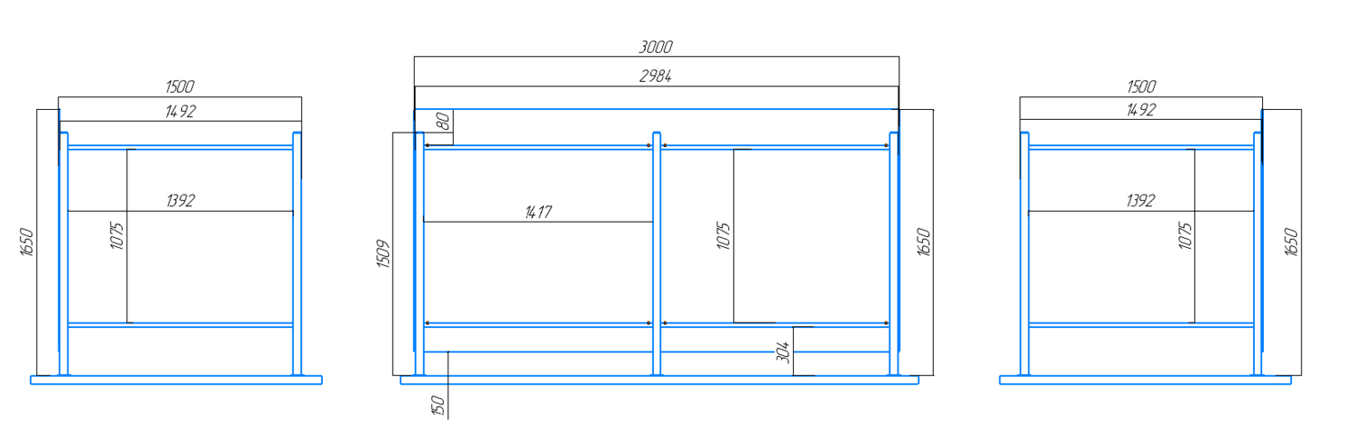 чертеж контейнерной площадки КП-2 на 2 контейнера
