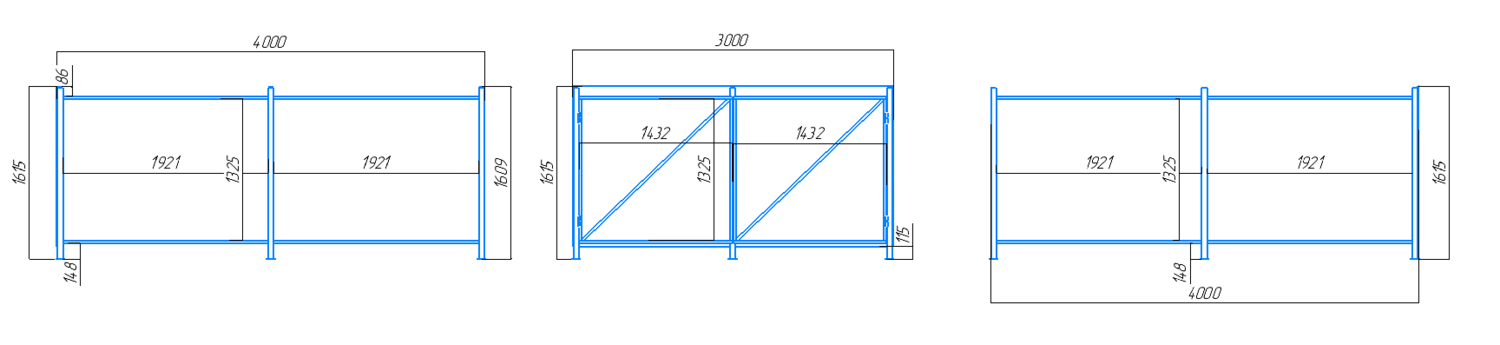 Чертеж контейнерной площадки КПБД-1 на 1 бункер с дверью