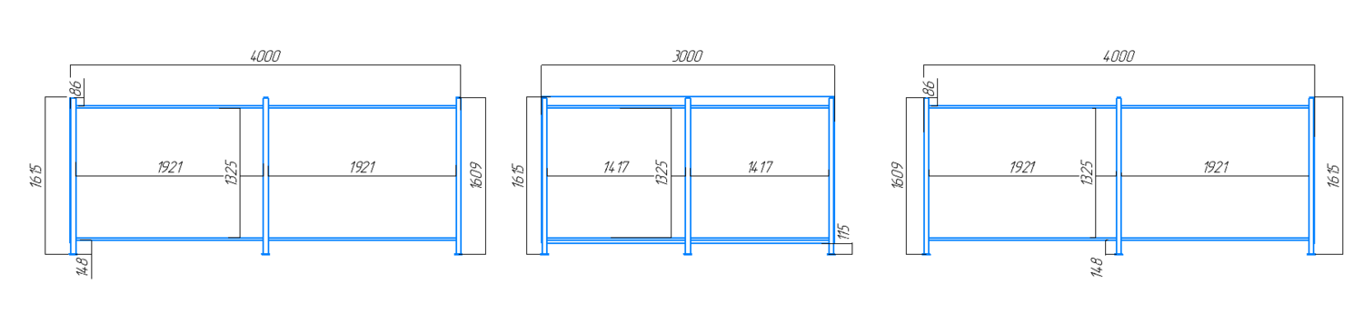 Чертеж контейнерной площадки КПБ-1 на 1 бункер